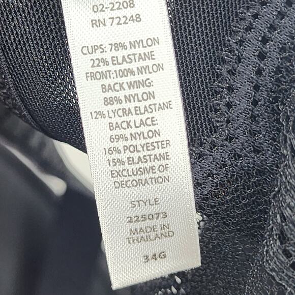 Paramour by Felina Peridot Contour Underwire Full Coverage Black Bra Size 34G - Picture 3 of 4